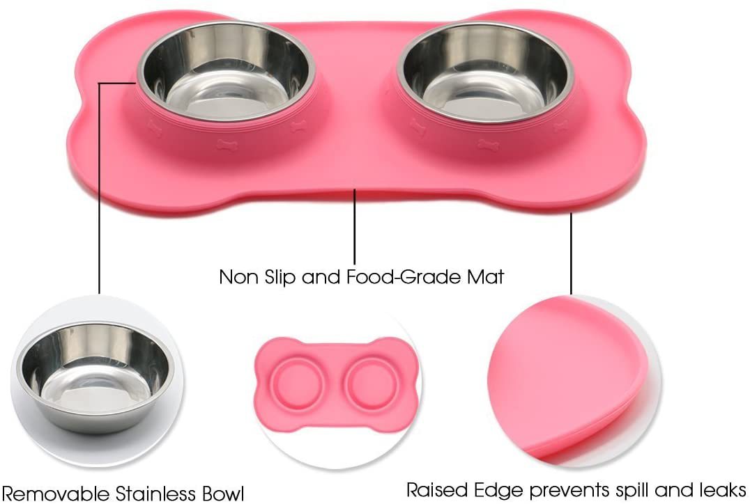 Ready for wholesale Non-slip stainless steel double bowl by Feisuo Pet, ensuring a mess-free feeding experience.