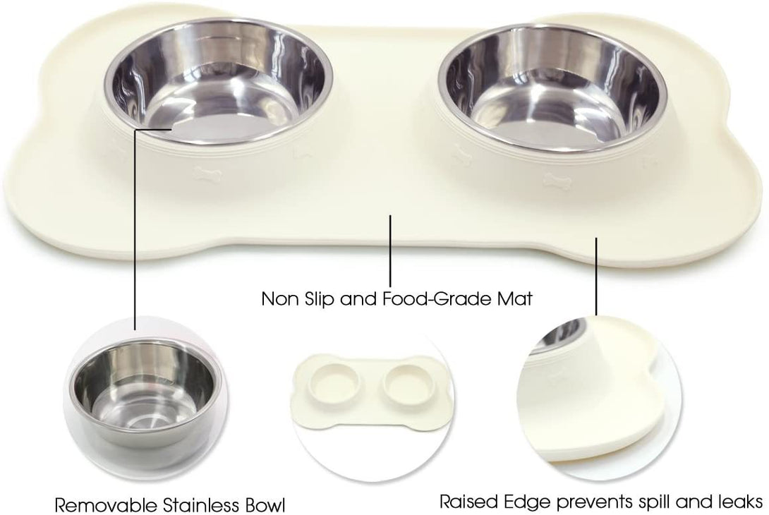 Ready for wholesale Stainless steel double bowl by Feisuo Pet, a practical solution for pet feeding.