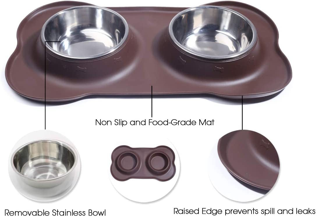 Ready for wholesale Feisuo Pet's double bowl, reminiscent of Yeti dog bowls, with added non-slip feature fast shipping