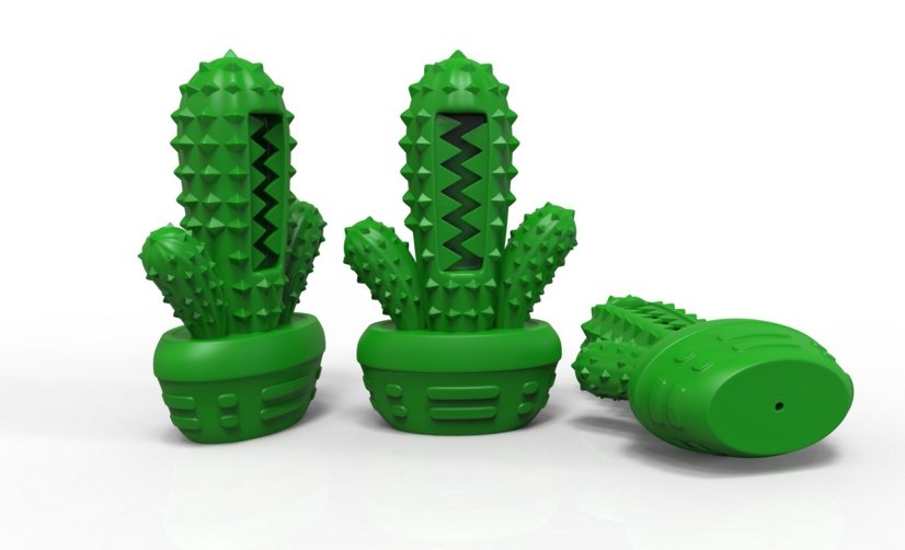 Amazon Hot Selling OEM ODM Factory Directly Cactus Pot Design Sounding Rubber Dog Teething Cleaning Toy | Feisuo Pet