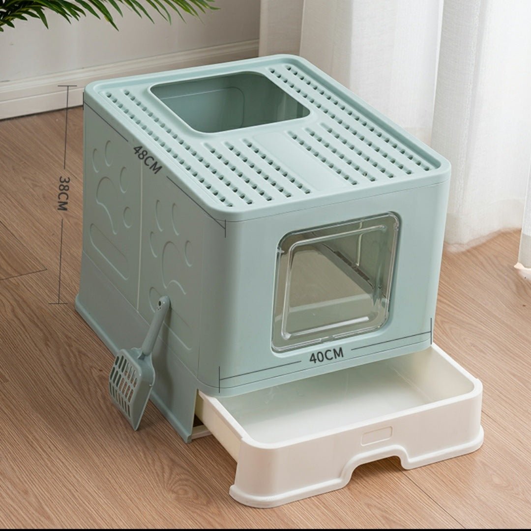 Ready Stock & Small Wholesale Foldable Fully Enclosed Cat Litter Box Easy Installation - Feisuo Pet