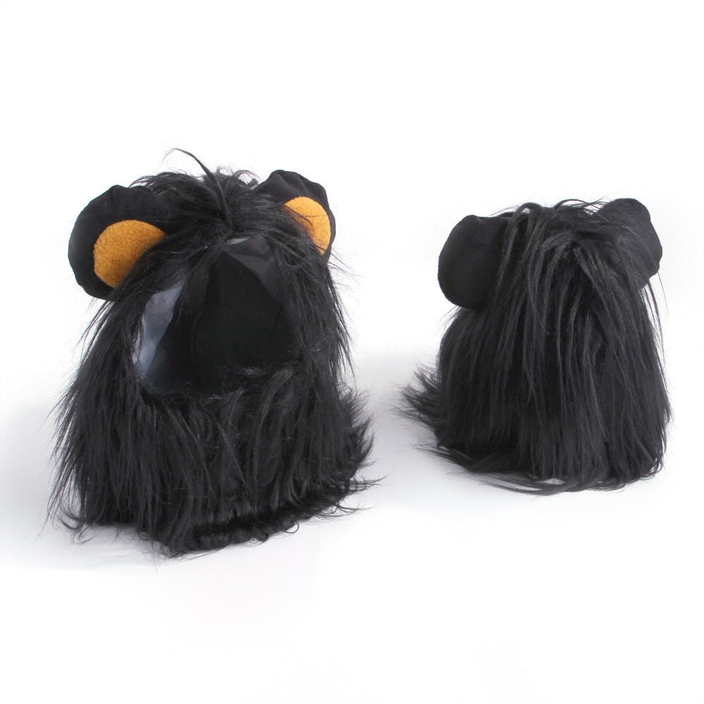 Ready Stock Wholesale Funny Pet Wig Black Lion Hairpiece - Feisuo Pet