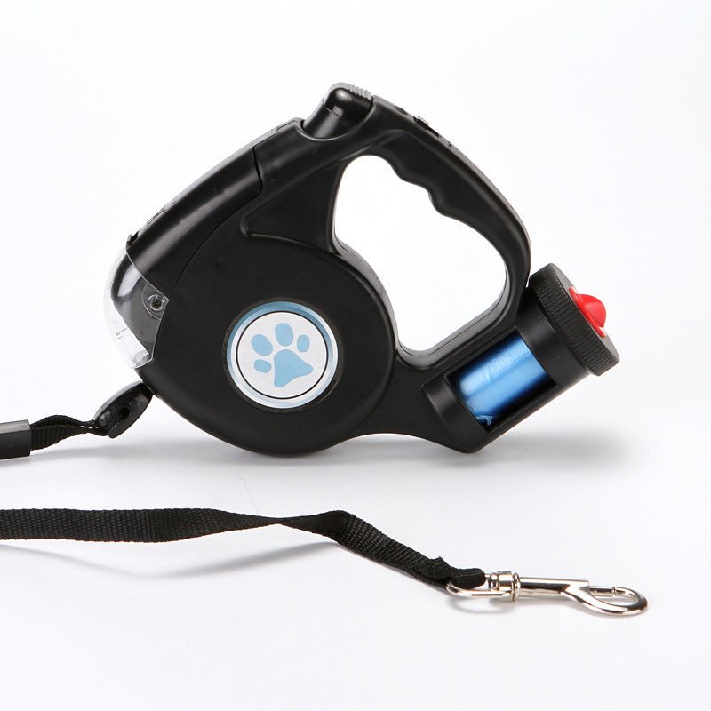Ready Stock Wholesale & OEM 3 in 1 Automatically Scalable Dog Leash With LED, Poop Bag - Feisuo Pet