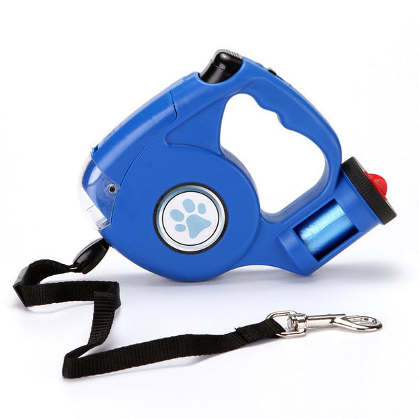 Ready Stock Wholesale & OEM 3 in 1 Automatically Scalable Dog Leash With LED, Poop Bag | Feisuo Pet