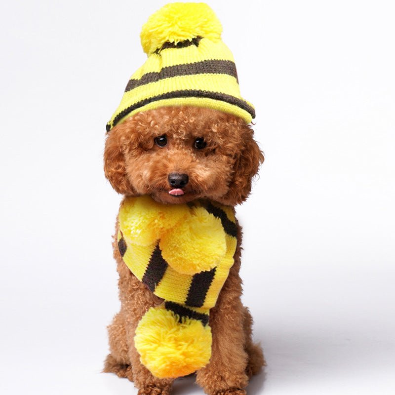 Ready Stock Wholesale & OEM 3pcs Suit Pet CaP + Scarf+ Feet Cover - Feisuo Pet