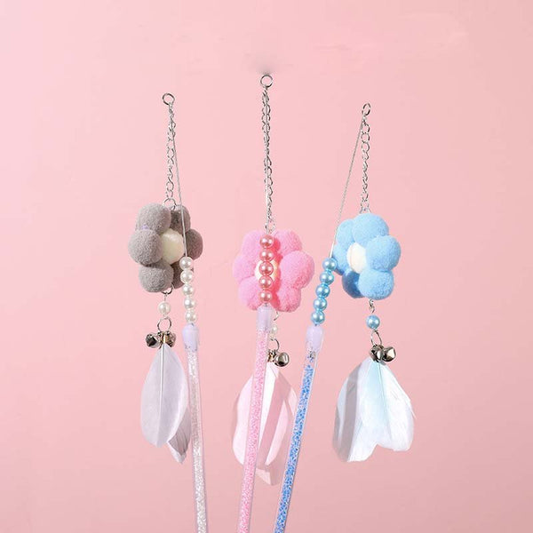 Ready Stock Wholesale & OEM Acrylic Beaded Flower Bell Cat Stick | Feisuo Pet