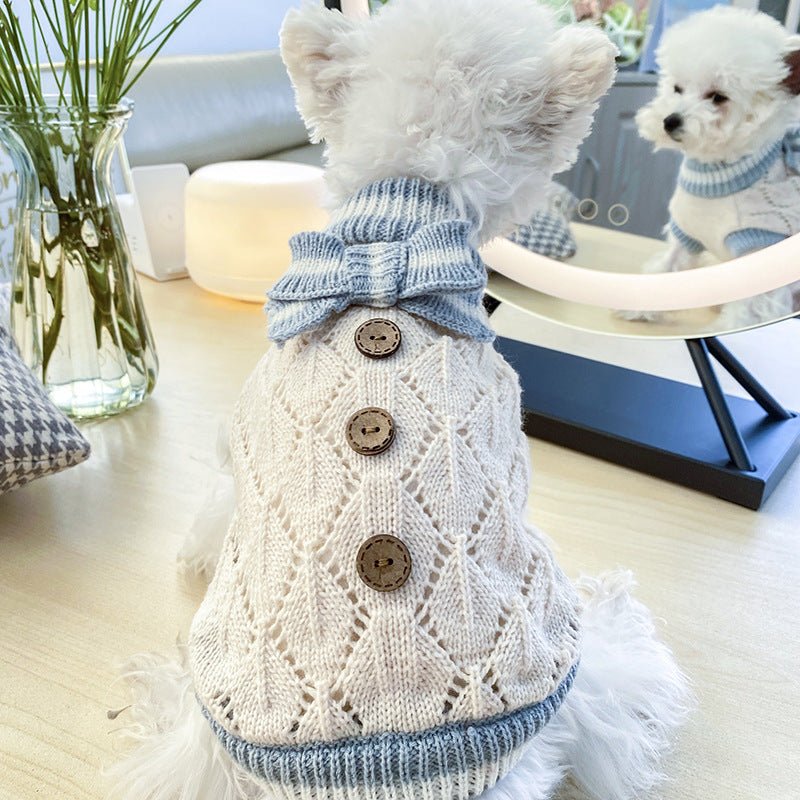 Ready Stock Wholesale & OEM Autumn & Winter Pet Bow Tie Knitted Sweater for Pet - Feisuo Pet