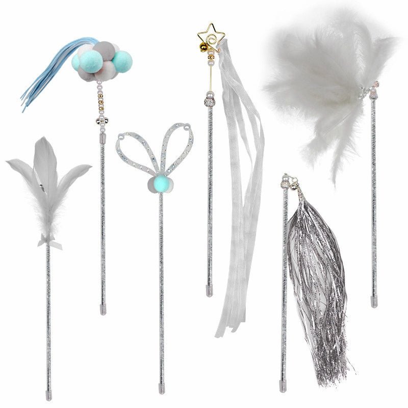 Ready Stock Wholesale & OEM Bell Feather Fairy Funny Cat Stick Pack 6pcs/Set - Feisuo Pet