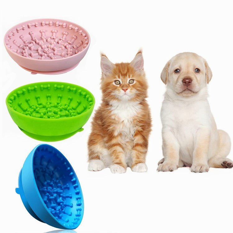 Ready Stock Wholesale & OEM Big Sucker Anti-choking Silicone Pet Slow Food Bowl | Feisuo Pet