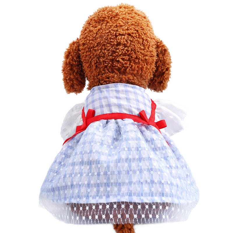 Ready Stock Wholesale & OEM Blue Plaid Pet Dog Cat Dress - Feisuo Pet