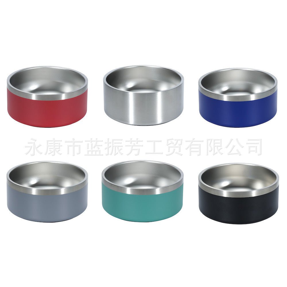 Ready Stock Wholesale OEM Brand 304 Double Layer Stainless Pet Bowl 32oz & 64oz - Feisuo Pet