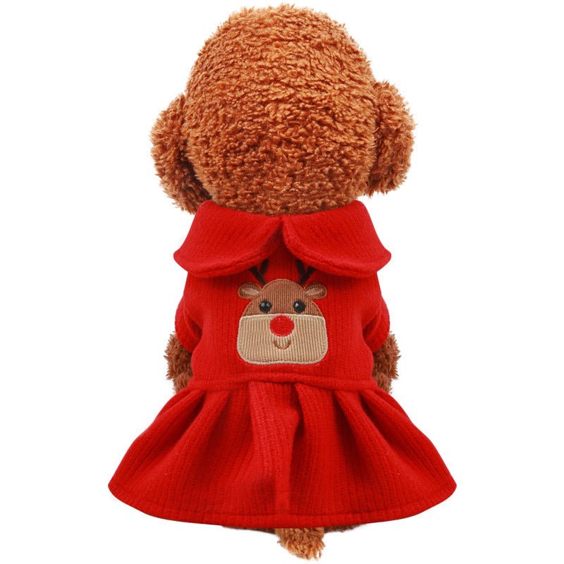 Ready Stock Wholesale & OEM Christmas Red Elk Dress Pet Clothing - Feisuo Pet