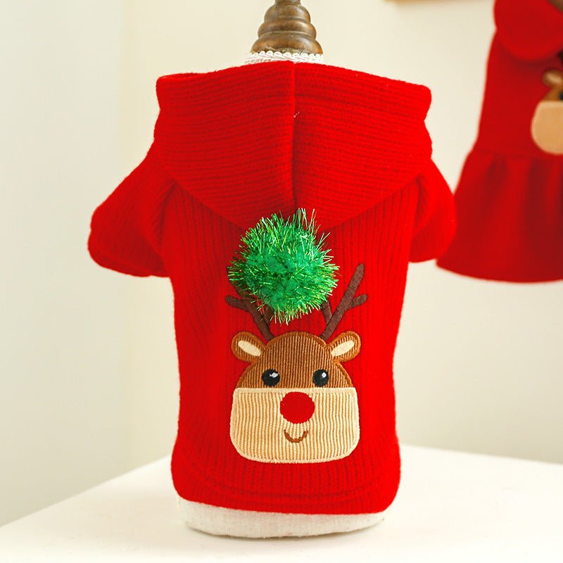 Ready Stock Wholesale & OEM Christmas Red Elk Pet Hoodie Coat - Feisuo Pet