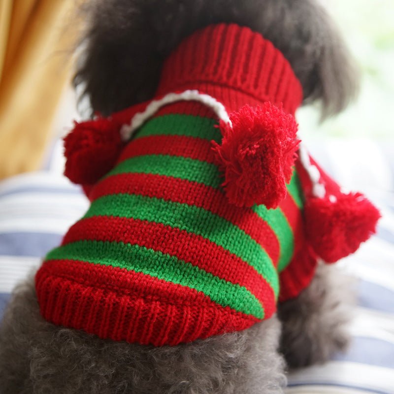 Ready Stock Wholesale & OEM Christmas Stripe Pet Thick Knitted Sweater - Feisuo Pet