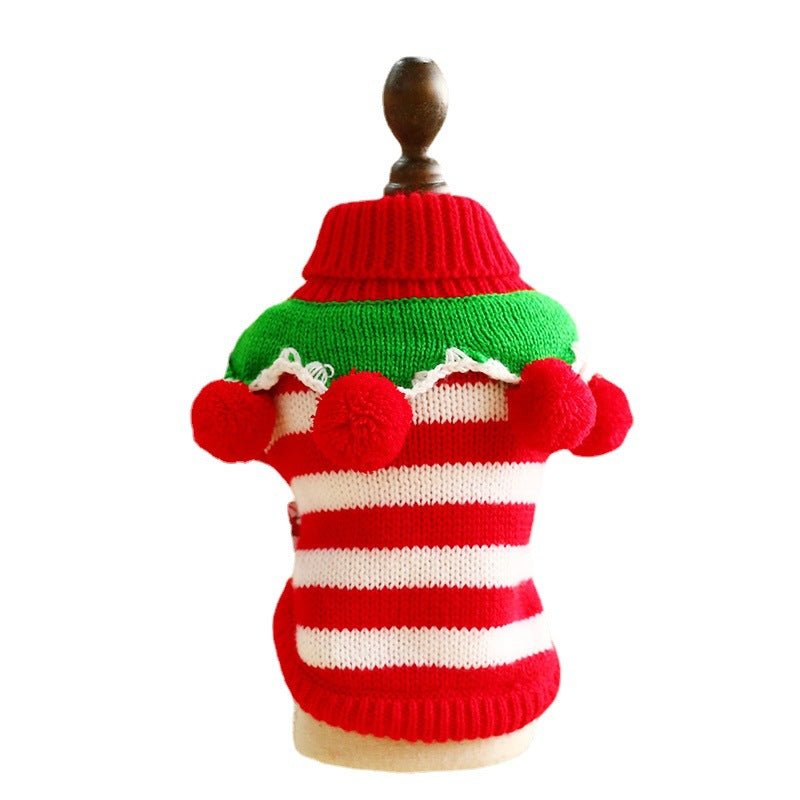 Ready Stock Wholesale & OEM Christmas Stripe Pet Thick Knitted Sweater - Feisuo Pet