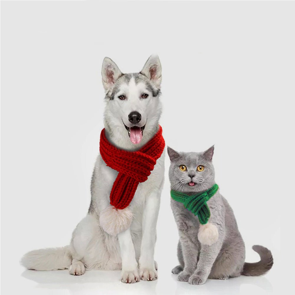 Ready Stock Wholesale & OEM Christmas Winter Dog Cat Knitted Scarves | Feisuo Pet