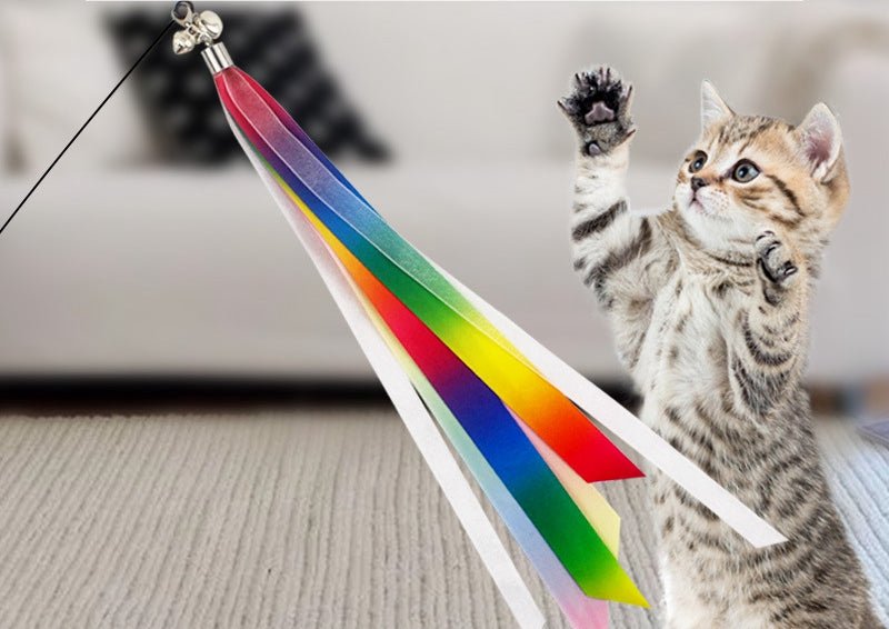 Ready Stock Wholesale & OEM Colorful Ribbon Cat Stick - Feisuo Pet