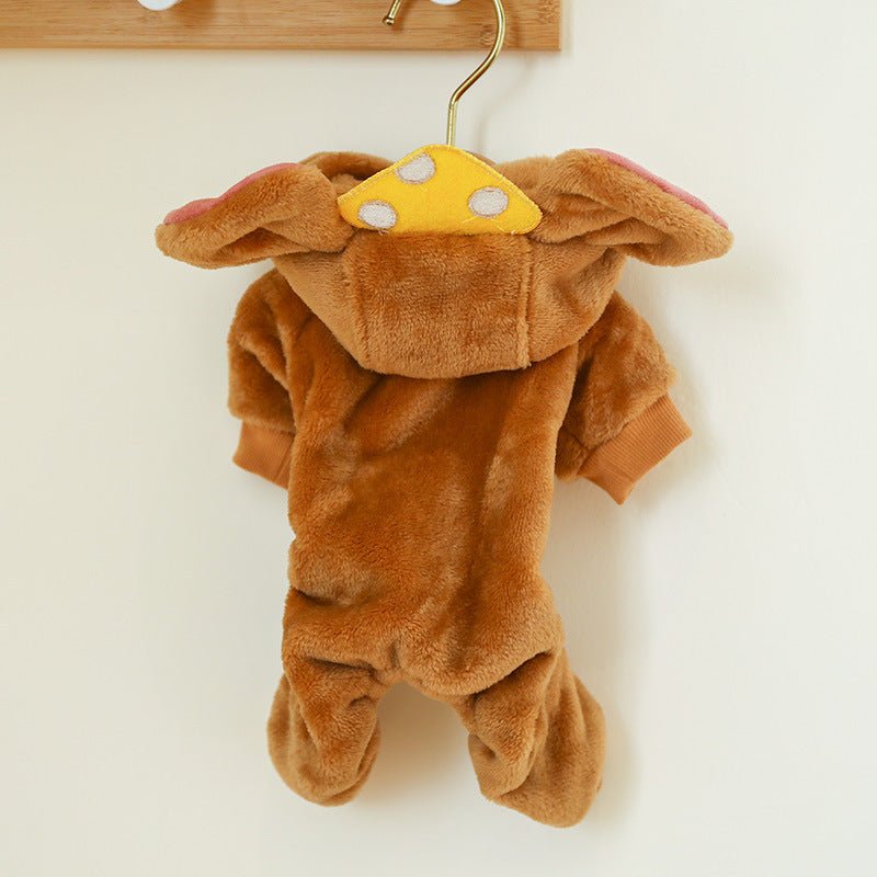 Ready Stock Wholesale & OEM Cute Cheese Mouse Winter Fleece Pet Jumpsuits - Feisuo Pet