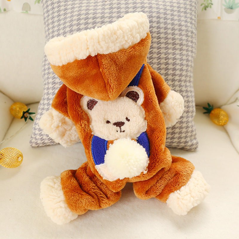 Ready Stock Wholesale & OEM Cute Snowball Bear Fleece Pet Jumpsuits - Feisuo Pet