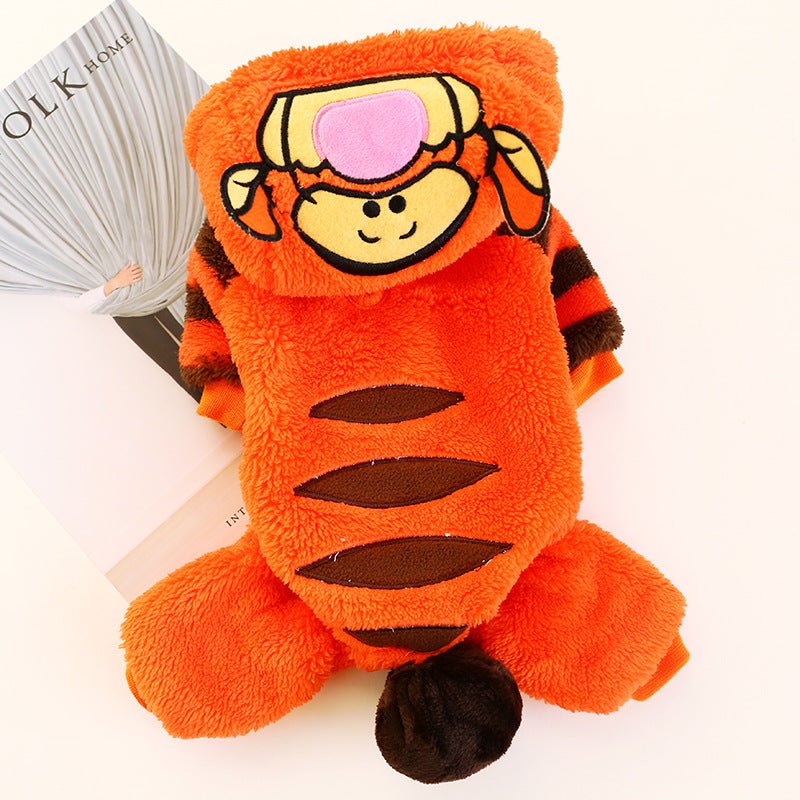 Ready Stock Wholesale & OEM Cute Tiger Fleece Hoodie Pet Jumpsuits Clothing - Feisuo Pet