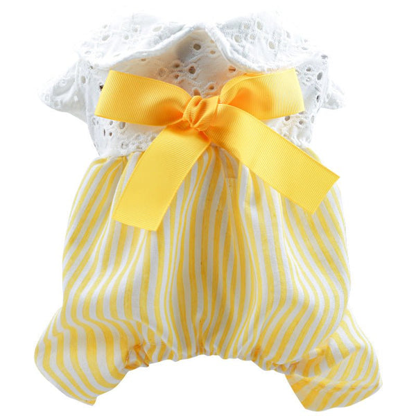 Ready Stock Wholesale & OEM Cute Yellow Bow Pet Jumpsuit Clothes - Feisuo Pet
