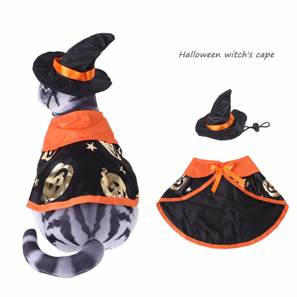 Ready Stock Wholesale & OEM Dog Festival Costume Pumpkin Cloak Witch Hat Suit Set | Feisuo Pet