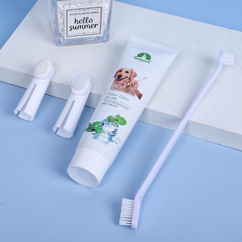 Ready Stock Wholesale & OEM Dog Mint Flavor Pet Toothpaste Toothbrush Set | Feisuo Pet