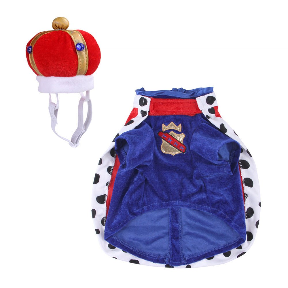 Ready Stock Wholesale & OEM Fashion Dog Clothing Product King's Crown Cloak Suit Set - Feisuo Pet