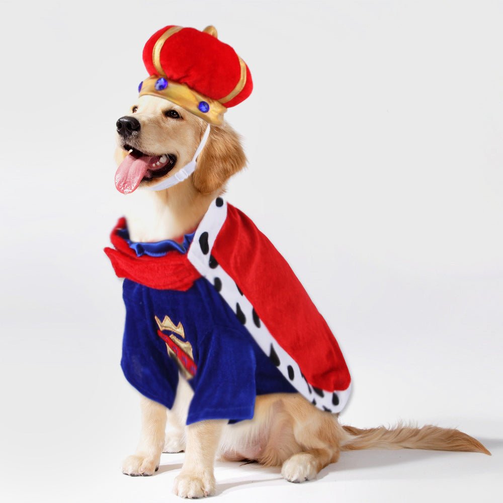 Ready Stock Wholesale & OEM Fashion Dog Clothing Product King's Crown Cloak Suit Set | Feisuo Pet