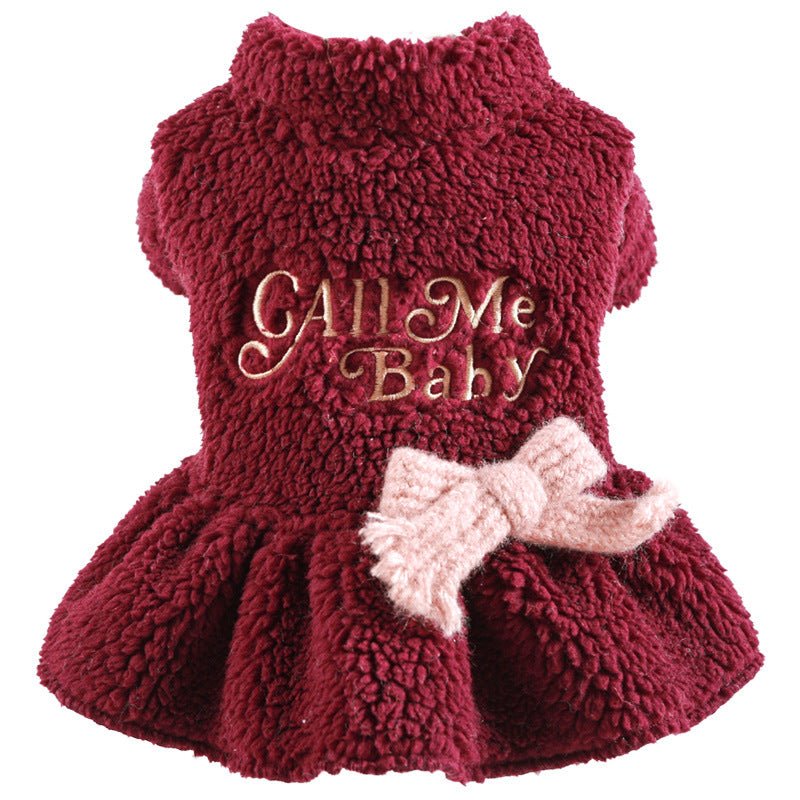 Ready Stock Wholesale & OEM Fashion Princess Fleece Winter Dress for Pet Clothing - Feisuo Pet