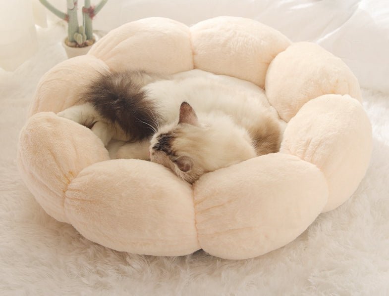 Ready Stock Wholesale & OEM Flower Shape Pet Bed Warm Plush Universal for all seasons - Feisuo Pet