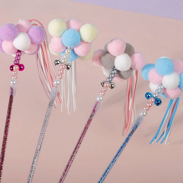 Ready Stock Wholesale & OEM Fluff Ball Fairy Cat Stick With Tassel - Feisuo Pet