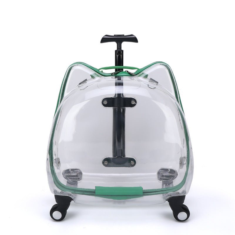 Ready Stock Wholesale & OEM Fully Transparent Cat Shape Pet Trolley Case Cat Carrier - Feisuo Pet