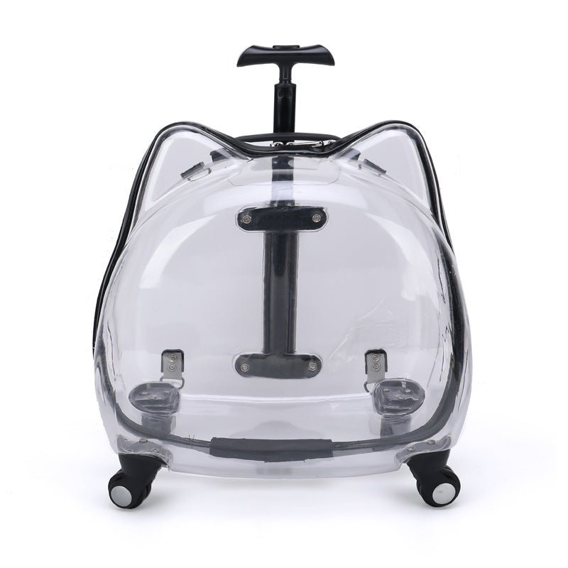 Ready Stock Wholesale & OEM Fully Transparent Cat Shape Pet Trolley Case Cat Carrier - Feisuo Pet