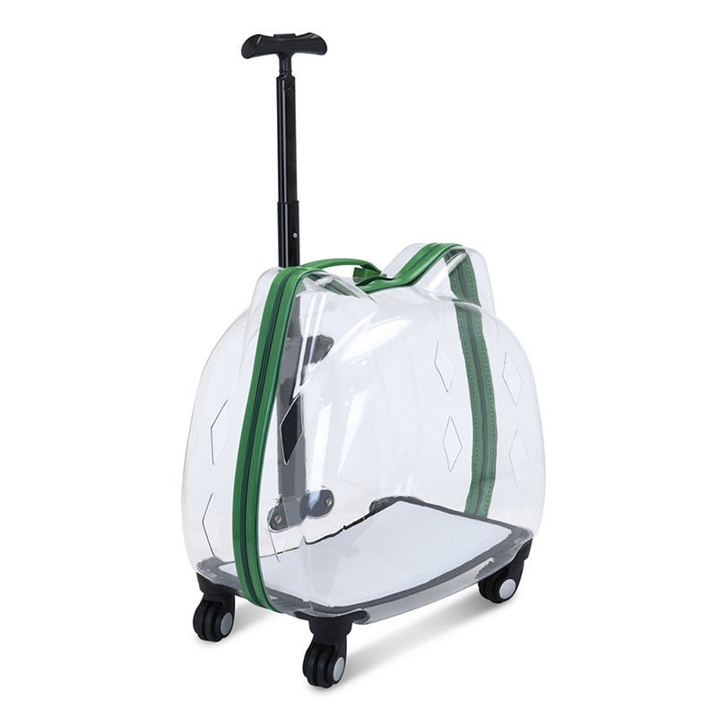 Ready Stock Wholesale & OEM Fully Transparent Cat Shape Pet Trolley Case Cat Carrier - Feisuo Pet