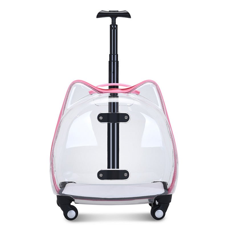 Ready Stock Wholesale & OEM Fully Transparent Cat Shape Pet Trolley Case Cat Carrier - Feisuo Pet