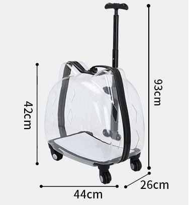 Ready Stock Wholesale & OEM Fully Transparent Cat Shape Pet Trolley Case Cat Carrier - Feisuo Pet