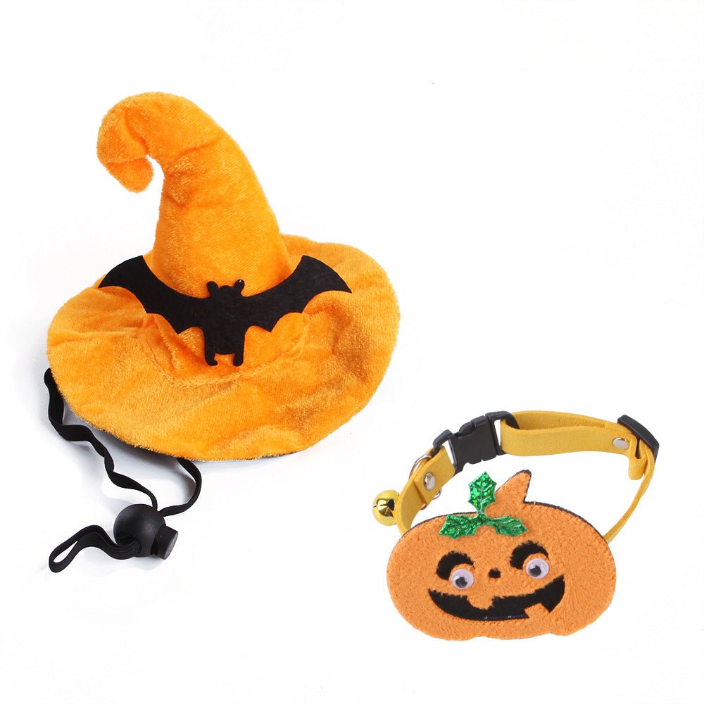 Ready Stock Wholesale & OEM Halloween Suit For Pet Bat Hat Pumpkin Dog Collar - Feisuo Pet