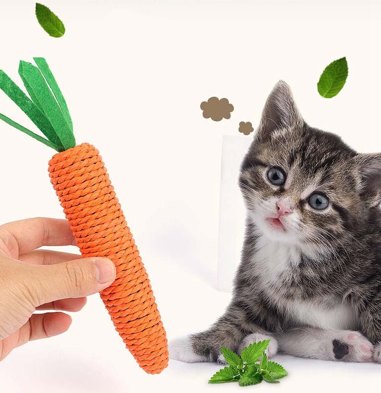 Ready Stock Wholesale & OEM Hemp Rope Carrot Cat Toy With Sounding Bell - Feisuo Pet