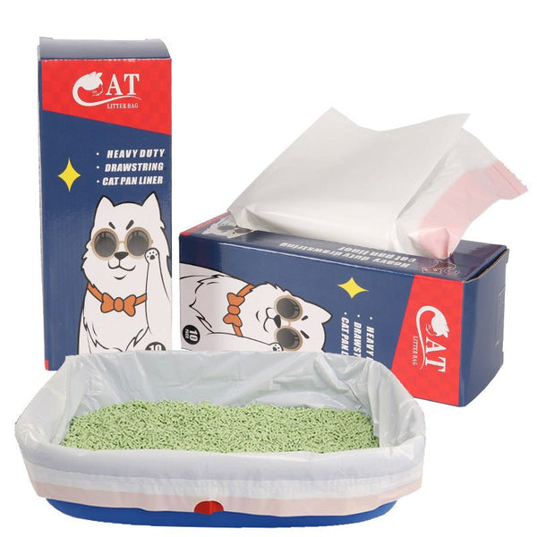 Ready Stock & Wholesale & OEM Large Size Thickened Cat Litter Box Poop Bag Leak Proof Drawstring Design | Feisuo Pet