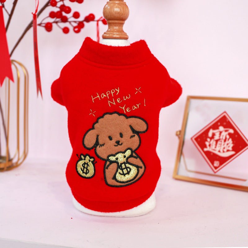 Ready Stock Wholesale & OEM New Year Red Dog Pet Winter Shirt - Feisuo Pet