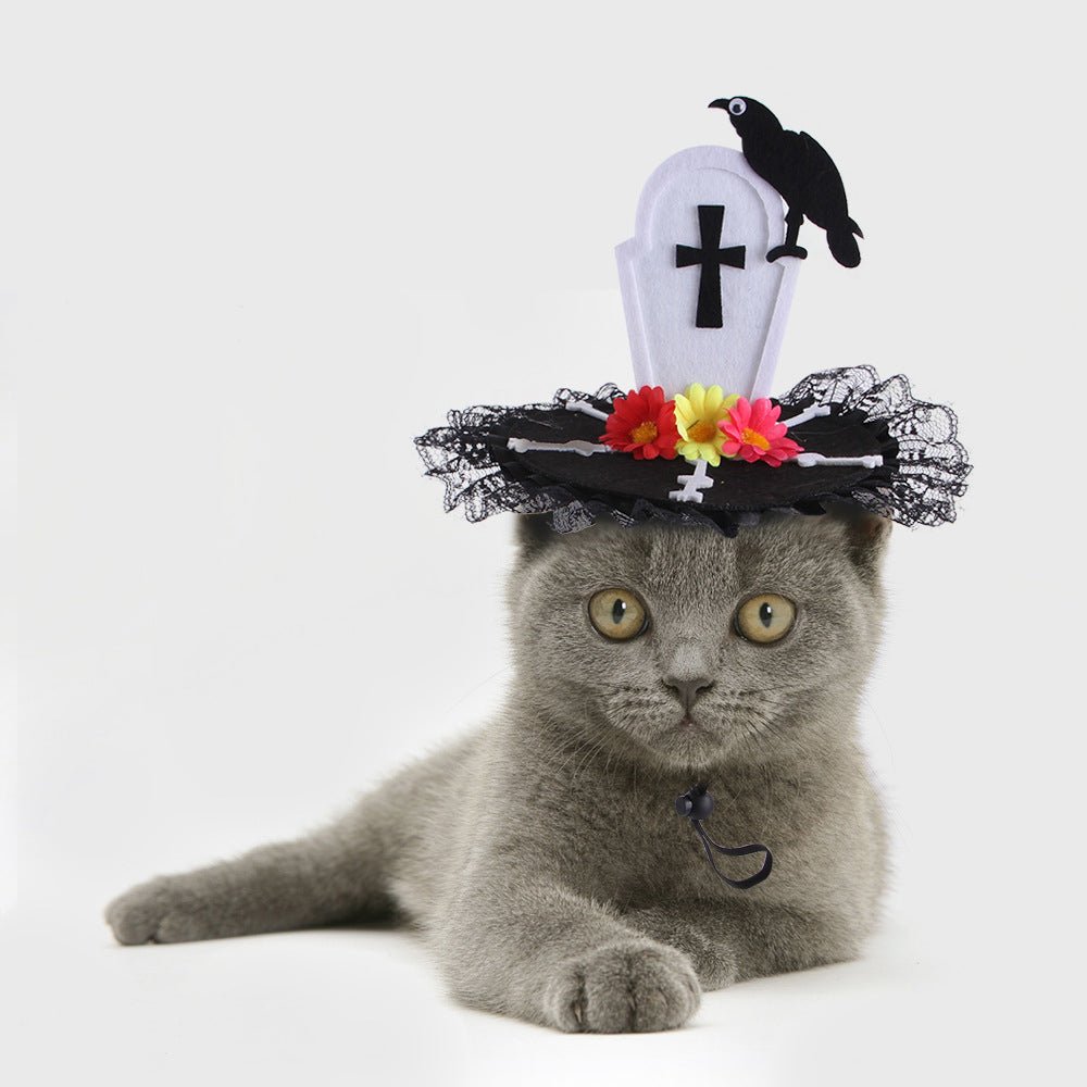 Ready Stock Wholesale & OEM Pet Halloween Tombstone Hat Dog Cat Cap | Feisuo Pet