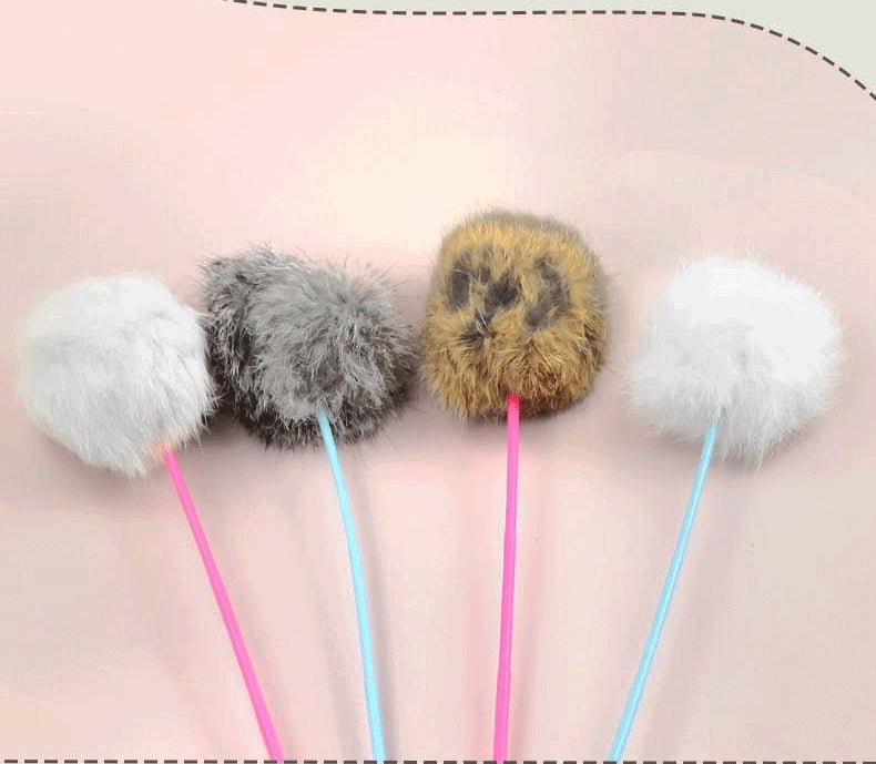 Ready Stock Wholesale & OEM Rabbit Fur Ball Cat Stick - Feisuo Pet