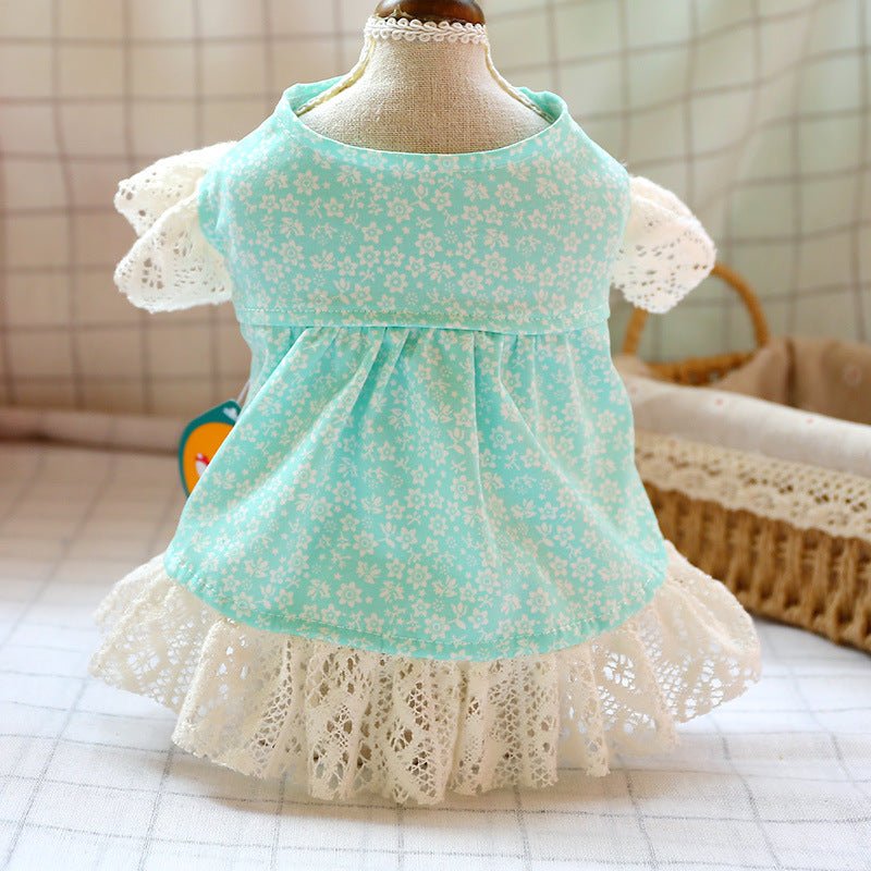 Ready Stock Wholesale & OEM Sky Blue Floral Pet Dress - Feisuo Pet