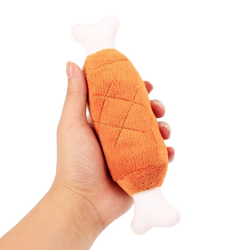 Ready Stock Wholesale & OEM Soundable Drumstick Shape Dog Plush Toy | Feisuo Pet