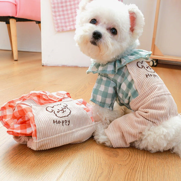 Ready Stock Wholesale & OEM Spring & Autumn Lotus Leaf Collar Pet Jumpsuits Dog Overall - Feisuo Pet