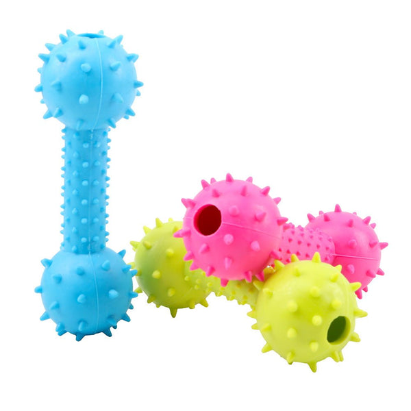 Ready Stock Wholesale & OEM TPR Dog Barbell Toy With Bell | Feisuo Pet