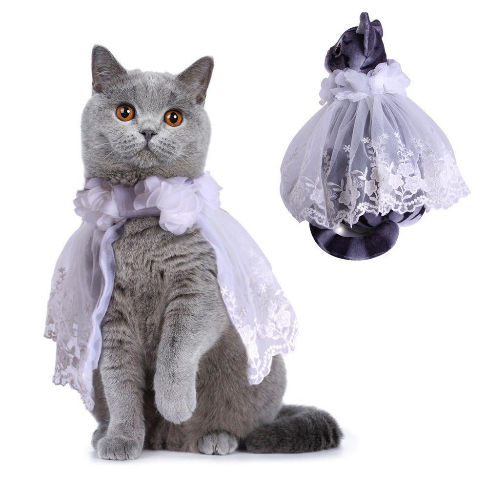 Ready Stock Wholesale Princess Cat Dress Cloak Lace Dresses for Pets - Feisuo Pet