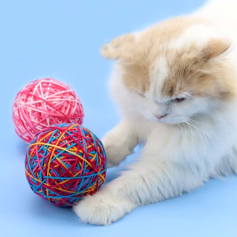 Ready Stock Wholesale Wool Ball Cat Thread Ball with Bell - Feisuo Pet