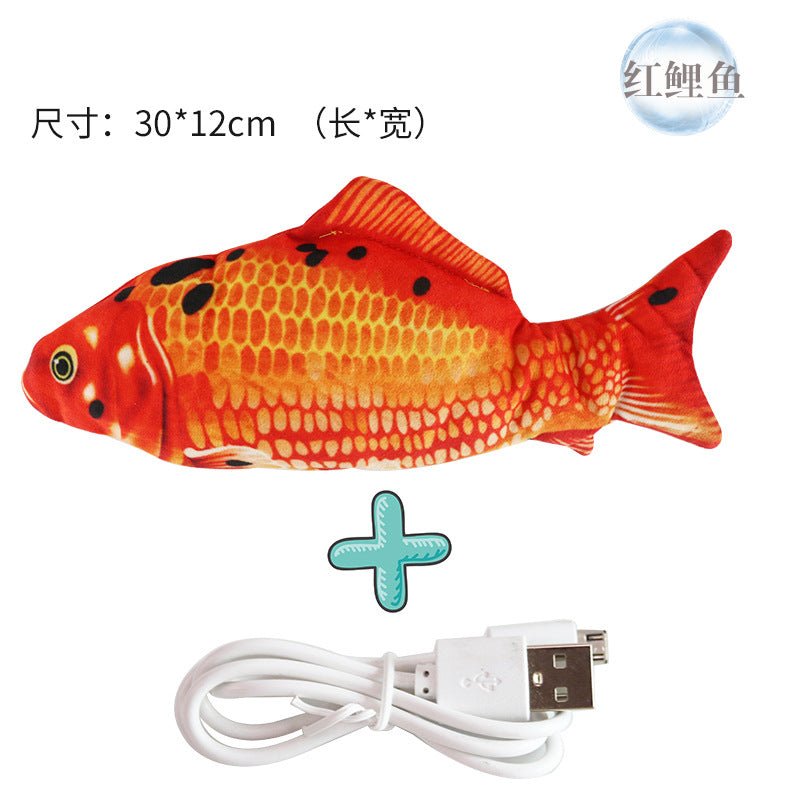 Wholesale & OEM Electric Simulation Fish Realistic Fish Tail Wagging Toy for Cats USB Charging - Feisuo Pet